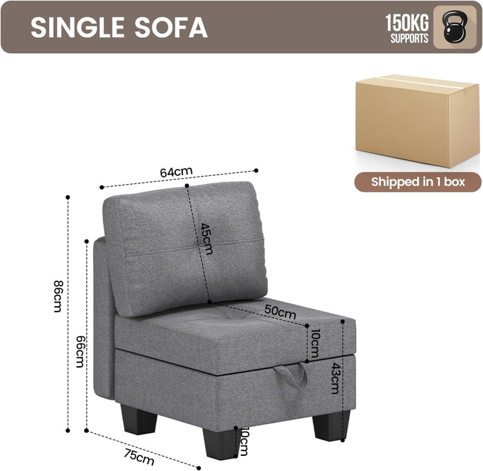 Modular Sectional Sofa with Storage