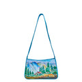 Women's mountain hand-painted leather shoulder bag for everyday use and trip