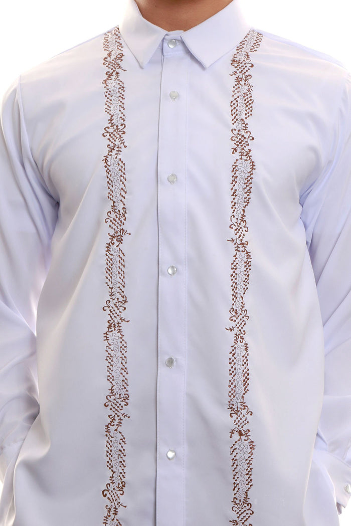 BARONG WAREHOUSE - MY07 - Bihis Mayaman Long-Sleeve White