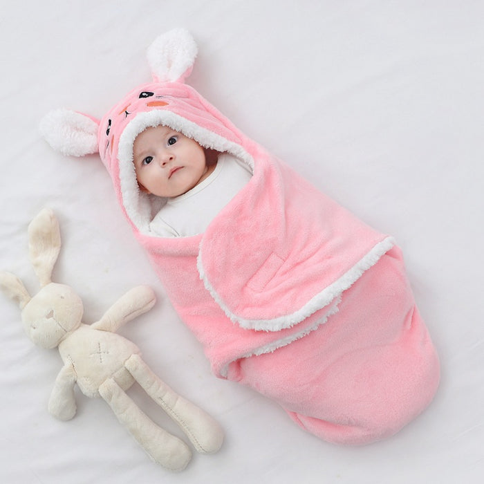 Newborn Baby Swaddle Blanket with Cartoon Design