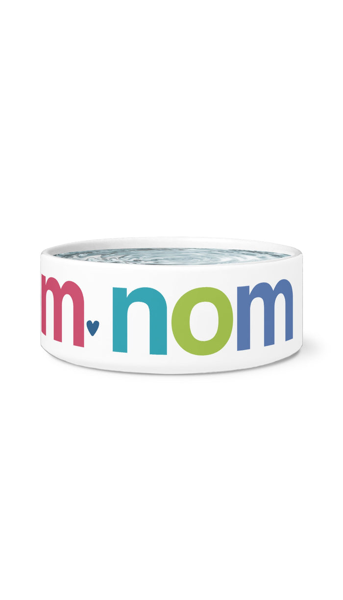 Nom Nom Nom White Pet Bowl | Sarcastic Me