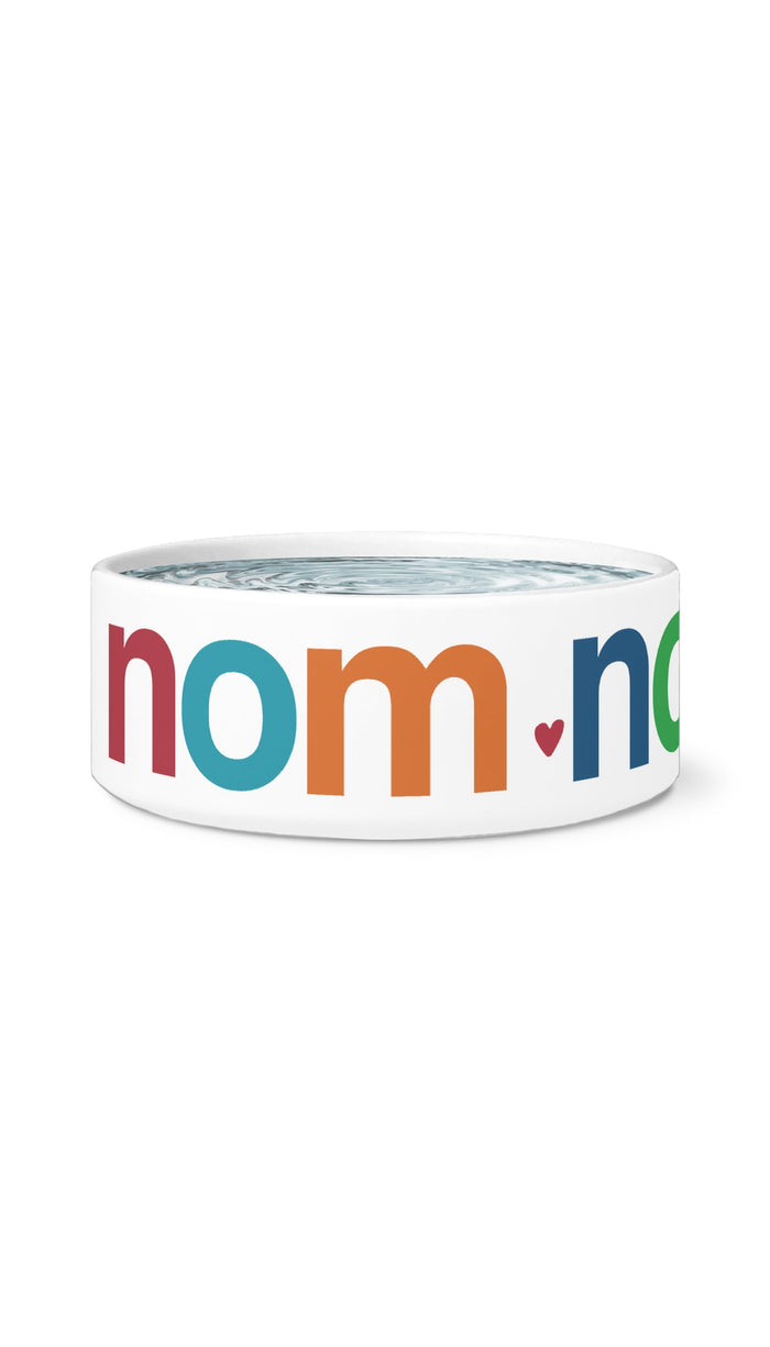 Nom Nom Nom White Pet Bowl | Sarcastic Me