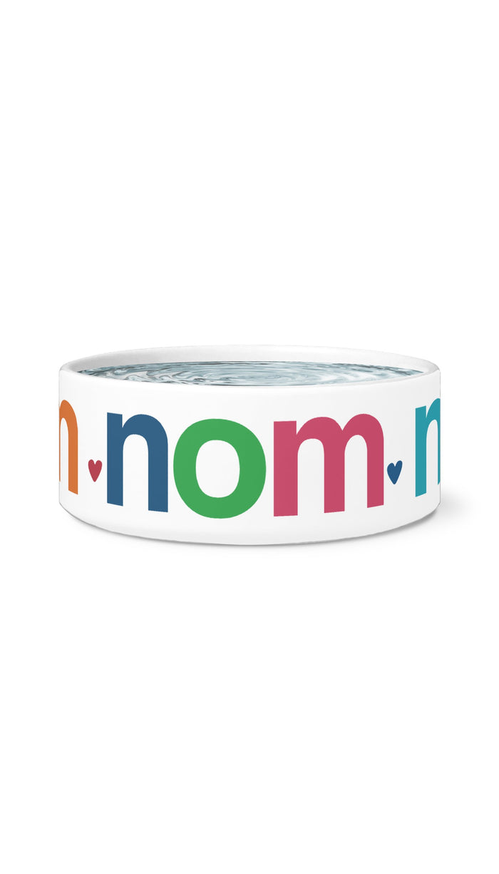 Nom Nom Nom White Pet Bowl | Sarcastic Me