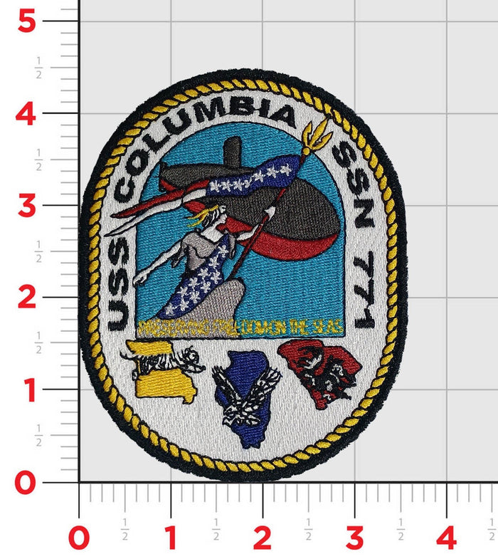 Officially Licensed US Navy SSN-771 USS Columbia Patch