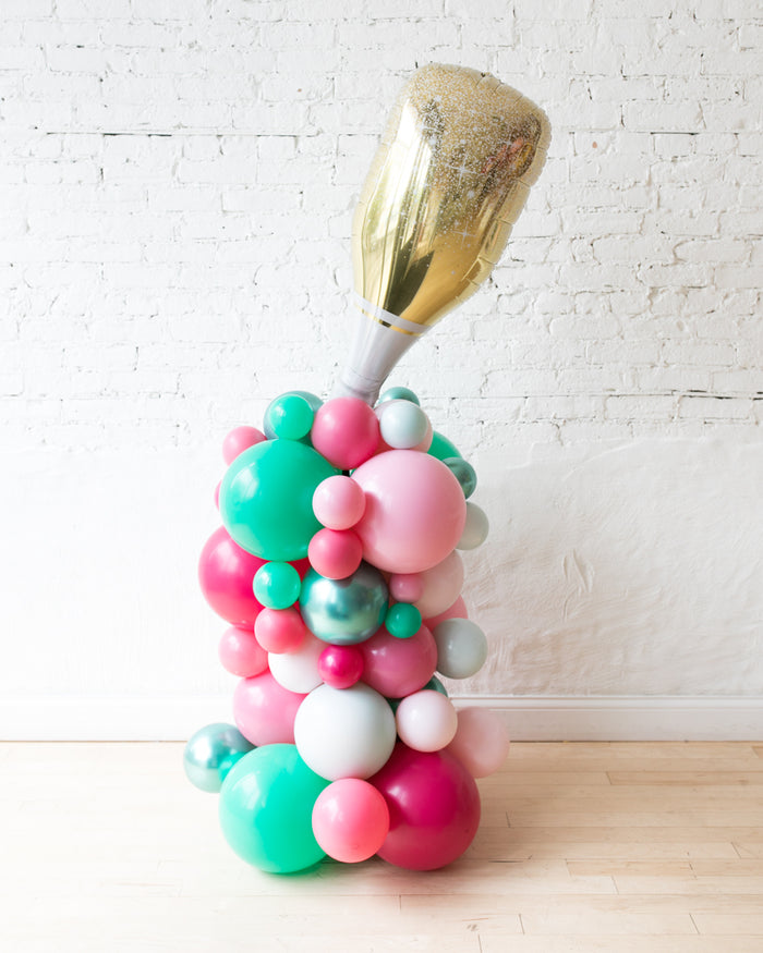 OUTDOOR - Birthday - Balloon Column with Champagne Foil - 4ft