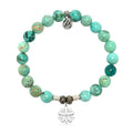 Peruvian Turquoise Gemstone Bracelet with Thank You Flower Sterling Silver Charm
