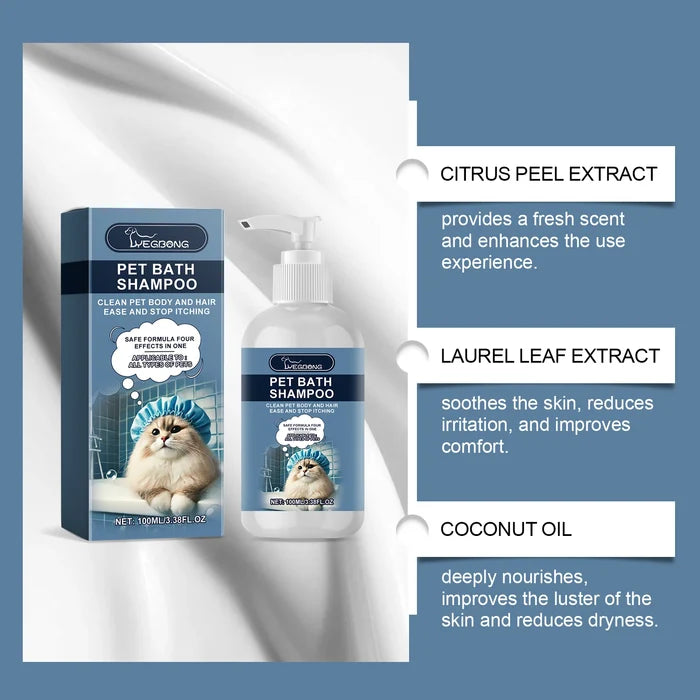 Pet Shampoo for Cats and Dogs, Cleansing, Bathing, Moisturizing, Nourishing, Shower Gel, Gentle Shampoo Happy Tails Pet Shop Store