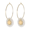 Philippine Sun and Capiz Hoop Earrings