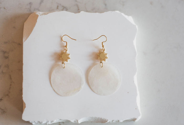 Philippine Sun Statement Capiz Shell Earrigs