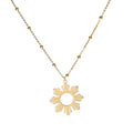 Philippine Sun Statement Pendant Necklace with Beaded Chain