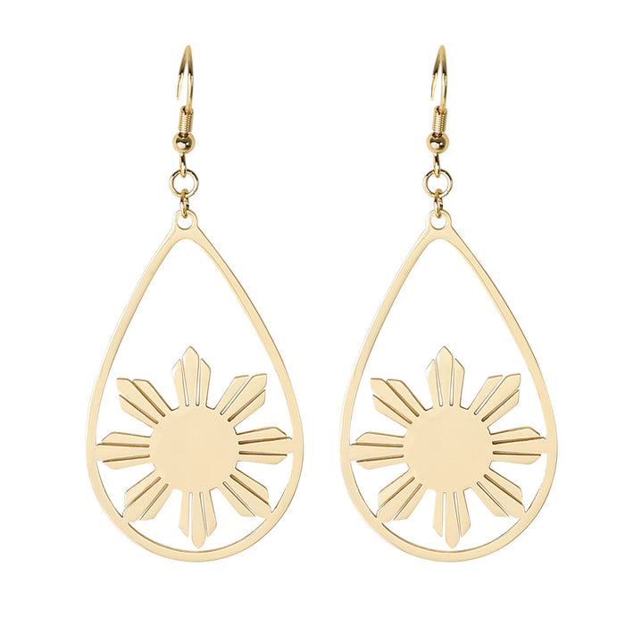 Philippine Sun Teardrop Dangle Earrings