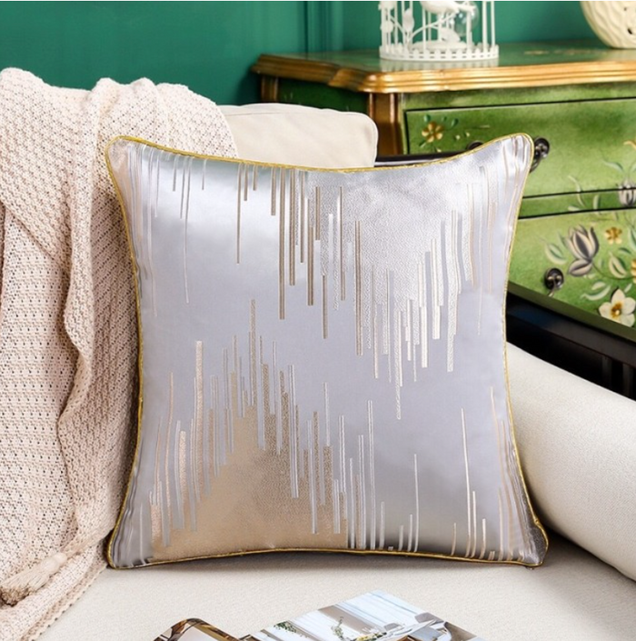 Pillow Case with Filler Cushion Cover Throw and Pillow Insert in GREY Color - Set of 2 with Zipper