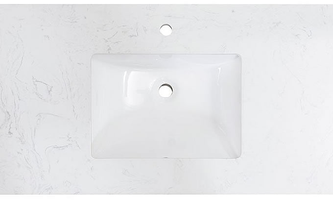 Pireas 20" Retegular White Finish Ceramic Undermount Sink - Altair Design