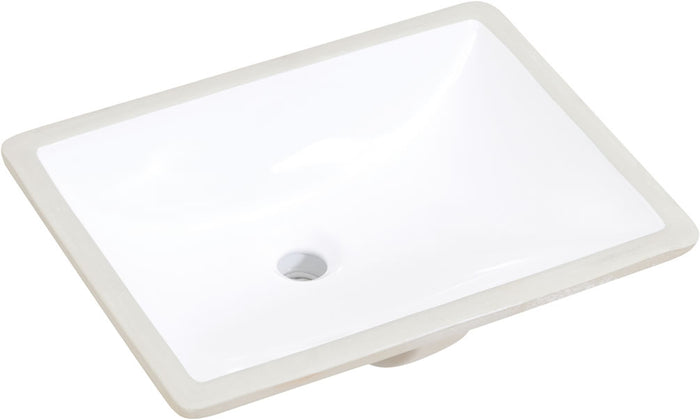 Pireas 20" Retegular White Finish Ceramic Undermount Sink - Altair Design