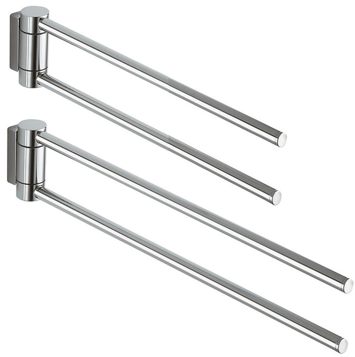 Plan Double Swivel Towel Holder 12" or 17", Stainless Steel, Matte Black, or Polished Chrome - Keuco