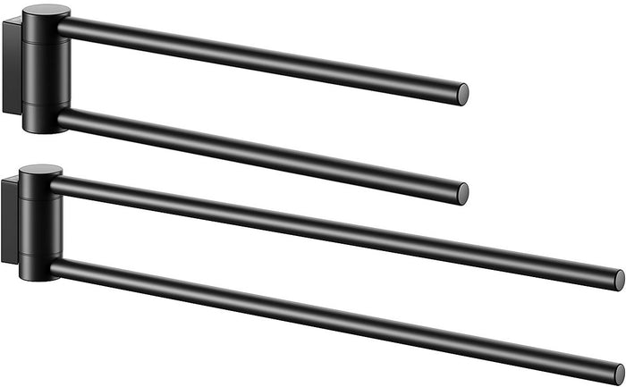 Plan Double Swivel Towel Holder 12" or 17", Stainless Steel, Matte Black, or Polished Chrome - Keuco