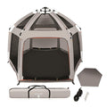 Portable Playpen with UV Shade, Easy Fold, Lightweight, Gray