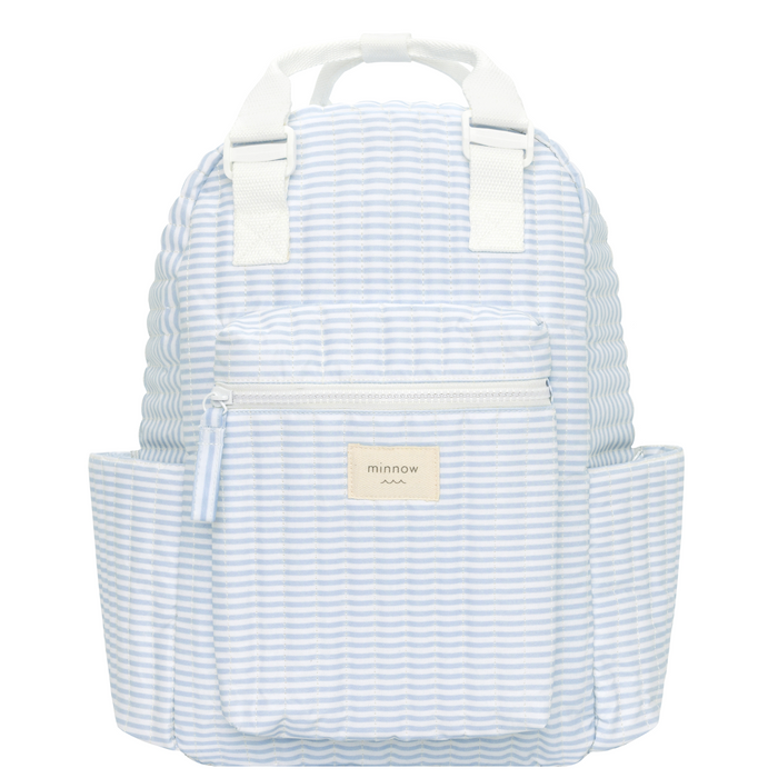 powder blue stripe backpack