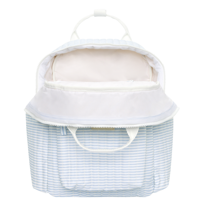powder blue stripe backpack