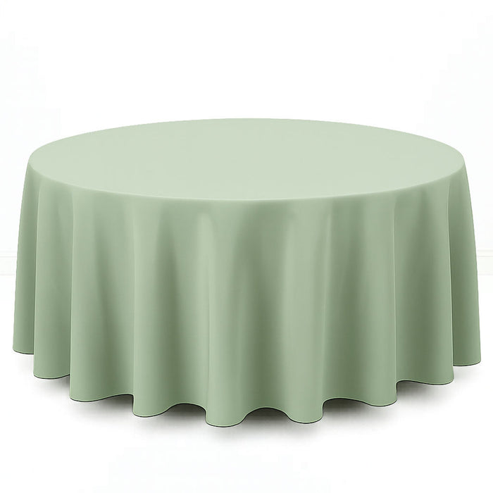 Premium Polyester Round Tablecloth 120" - 220GSM - Sage Green - By TCF Linen