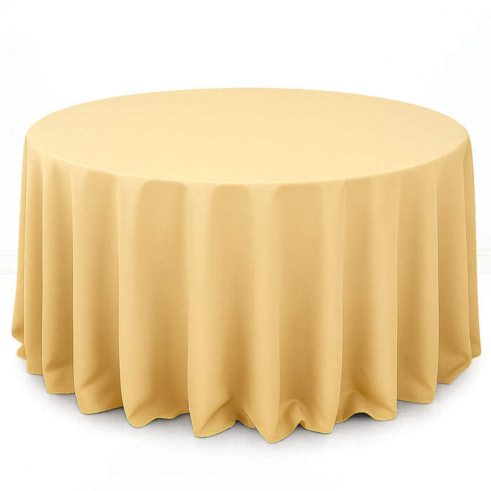 Premium Polyester Round Tablecloth 132" - 220GSM - Champagne - By TCF Linen