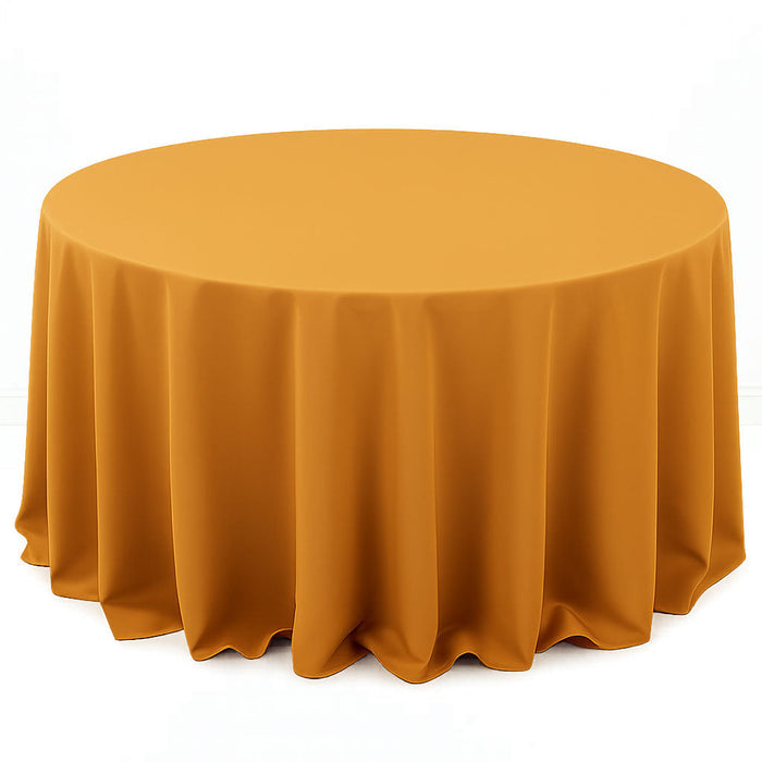 Premium Polyester Round Tablecloth 132" - 220GSM - Gold - By TCF Linen