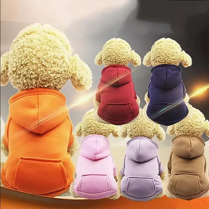 Puppy Pet Hooded Sweatshirt Autumn Winter Two-legged Pocket Cat Dog Clothes Happy Tails Pet Shop Store