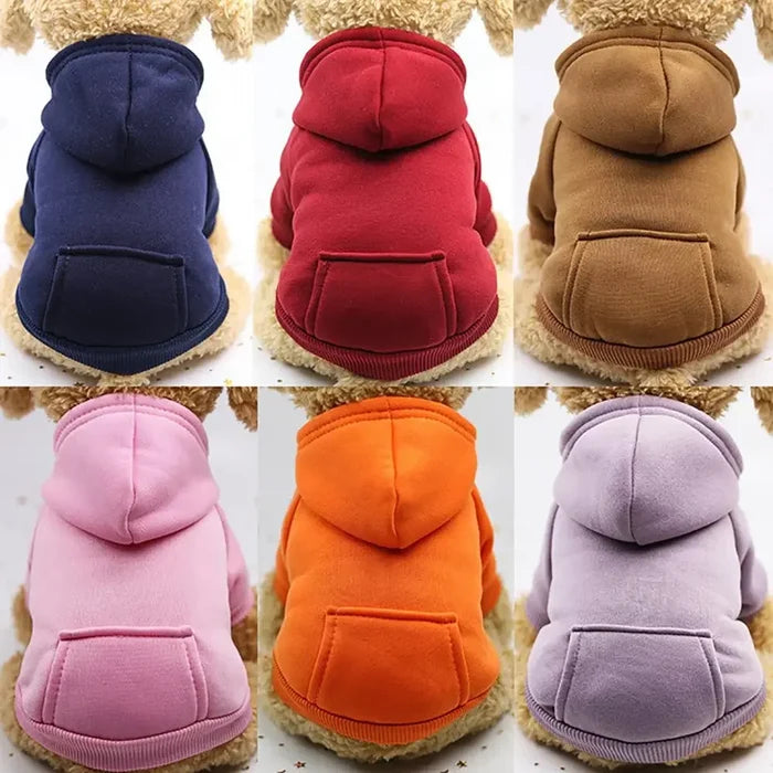 Puppy Pet Hooded Sweatshirt Autumn Winter Two-legged Pocket Cat Dog Clothes Happy Tails Pet Shop Store