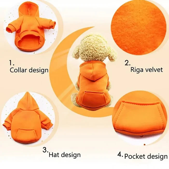 Puppy Pet Hooded Sweatshirt Autumn Winter Two-legged Pocket Cat Dog Clothes Happy Tails Pet Shop Store