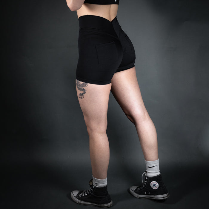 Reborn V- Waist Shorts | Jet Black