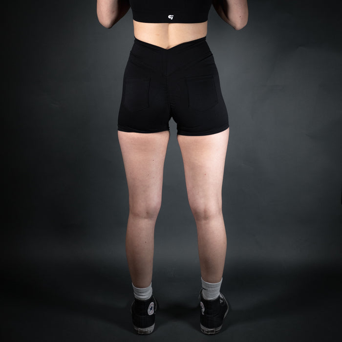 Reborn V- Waist Shorts | Jet Black