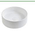 Round 360mm Fluted Matte Black Counter Top Basin White/ Black