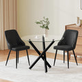 Round Glass Dining Table and Chairs Set