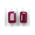 red ruby baguette faceted cut