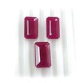 red ruby baguette faceted gemstone