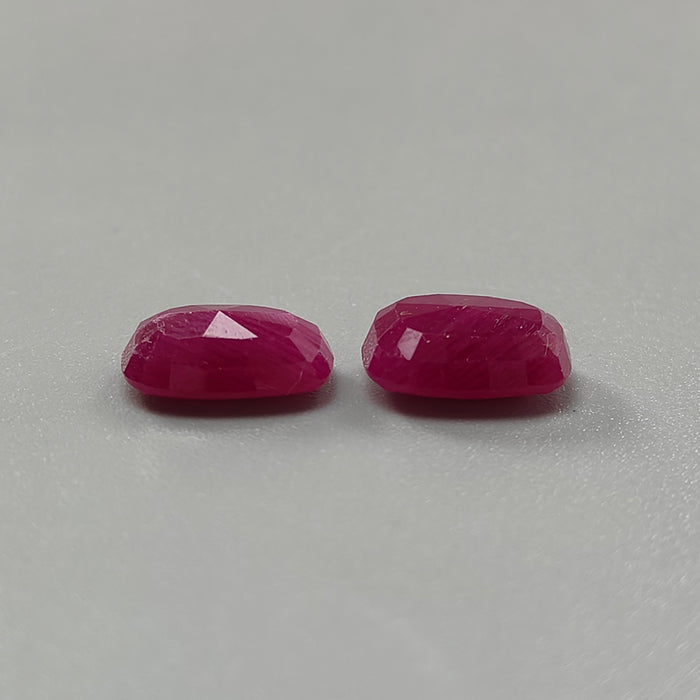 Ruby Gemstone Faceted Cut: 8.90cts Natural Untreated Unheated Red Ruby Cushion Shape 11*8mm Pair for Jewelry July Birthstone