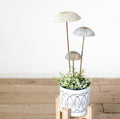 Rustic Metal Mushroom Stakes- Set of 3