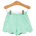 Scalloped Cotton Shorts - Mint