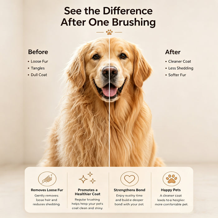 Self Cleaning Slicker Brush FurEase Dog & Cat Grooming