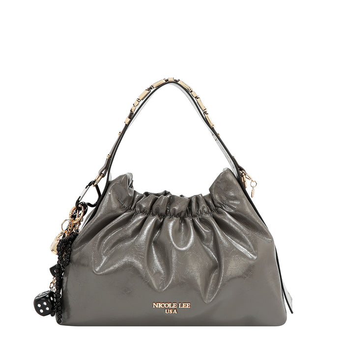 SHIMMER LUXE TOP HANDLE BAG
