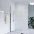 Shower Glass - Stream Series Side Panel 800X1950mm - Brushed Nickel Frame
