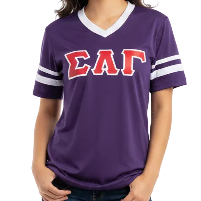 Sigma Lambda Gamma Striped V-Neck