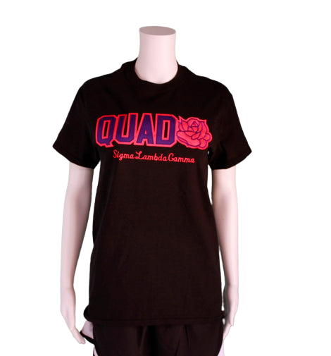 Sigma Lambda Gamma Word Tee with Rose