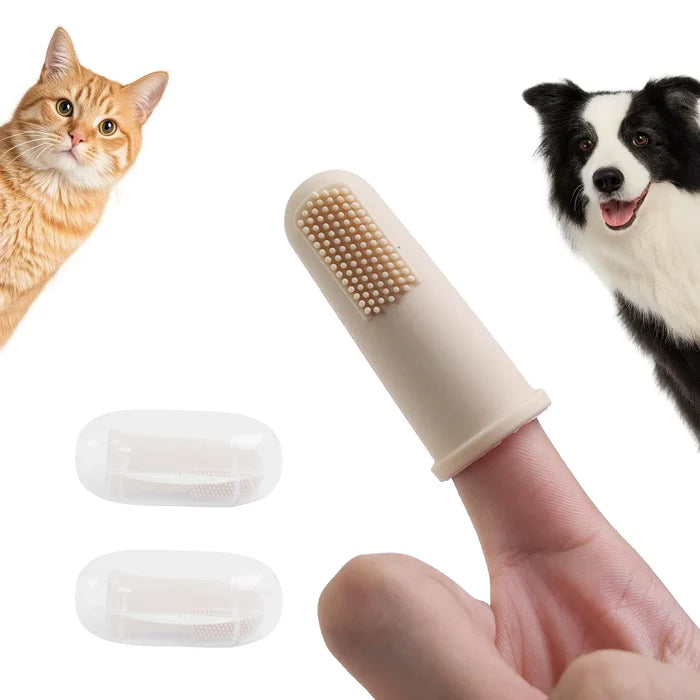 Silicone Pet Finger Toothbrush Soft Dog Cat Teeth Cleaning Brush Food Grade Dental Care Tool Happy Tails Pet Shop Store