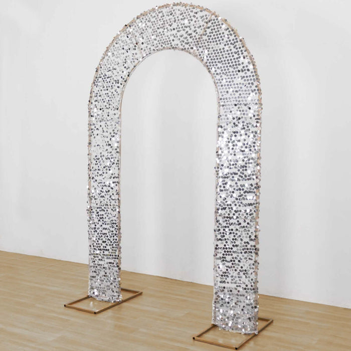 Sparkling sequin archway with gold base for event decor