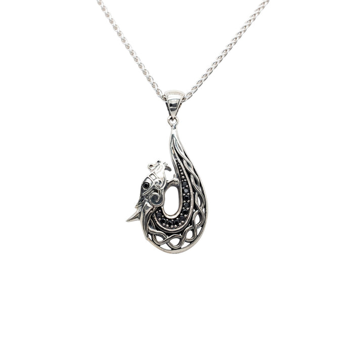 Silver Celtic Dragon Pendant Small