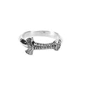 Silver or Silver and Bronze Viking Sword Ring
