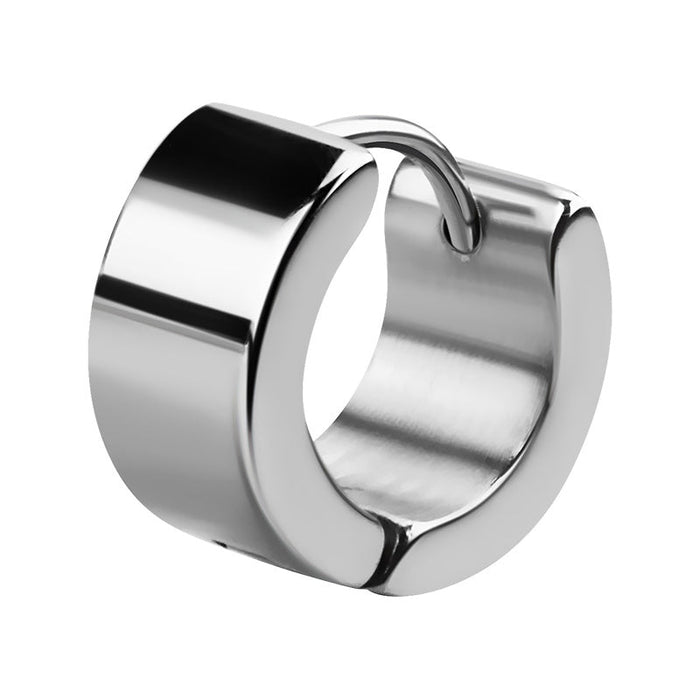 Silver Surgical Steel Wide Huggie Surgical Steel / Silver Huggie