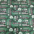 Tonka- Recycling Trucks Green Cotton Fabric