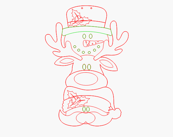 Snowman Reindeer Santa Trio
